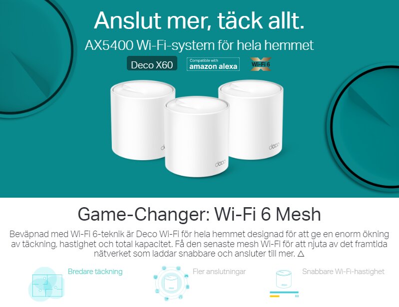 3-pack Mesh-system med utmärkt hastighet